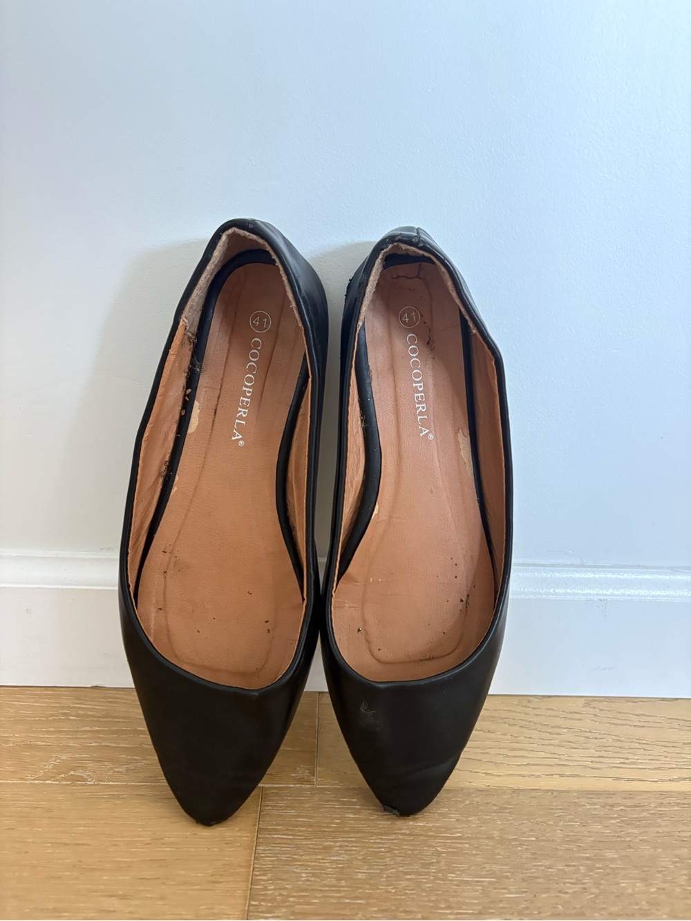 Black Pointed Toe Ballet Flats